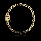 Pulseira cartie cadeado - 6,5 mm - 21 cm - fecho gaveta nossa senhor