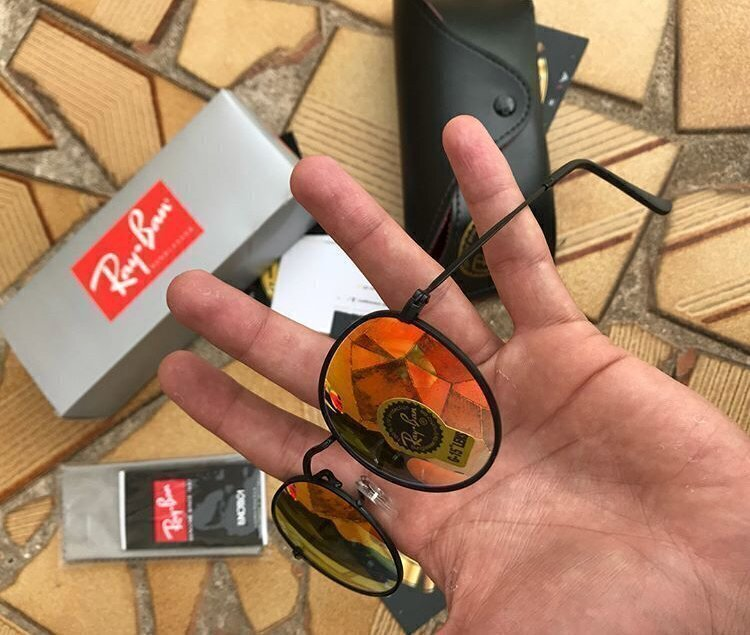 Ray-ban round vermelho