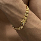 Pulseira grumet duplo - 8 mm - 21 cm - fecho gaveta nossa senhora