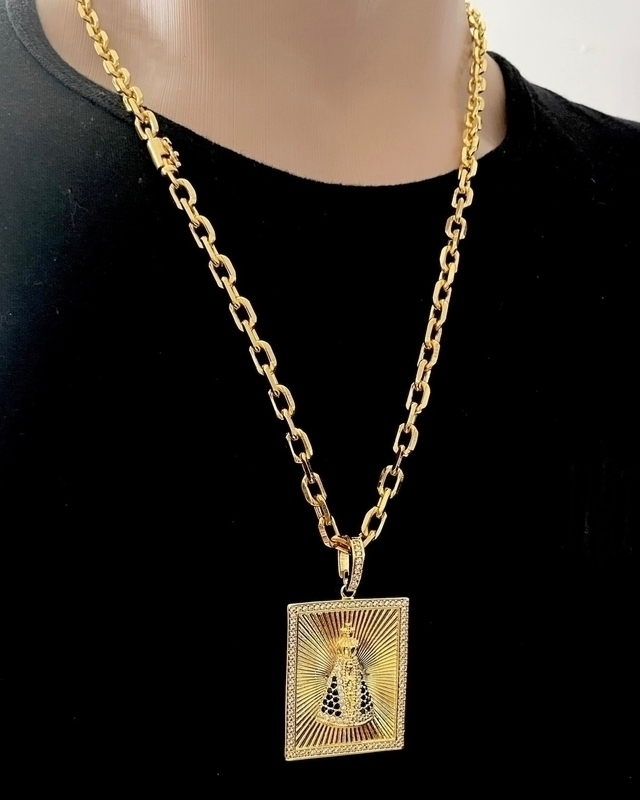 Conjunto cartie cadeado + placa de nossa senhora