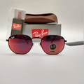 Ray-ban hexagonal vermelho