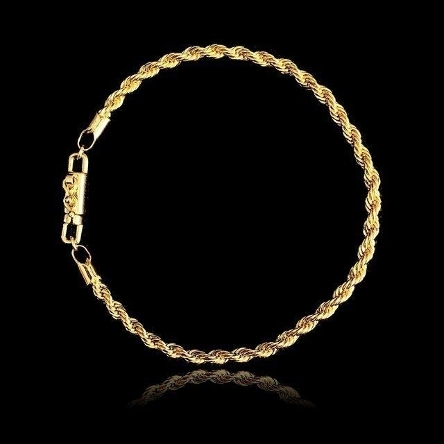 Pulseira cordão baiano - 3,5 mm - 21 cm - fecho canhão