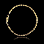 Pulseira cordão baiano - 3,5 mm - 21 cm - fecho canhão