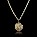 Corrente piastrine aberta [4 mm] 60 cm + medalha de são bento [2,5 cm