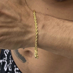 Pulseira cordão baiano - 3,5 mm - 21 cm - fecho canhão