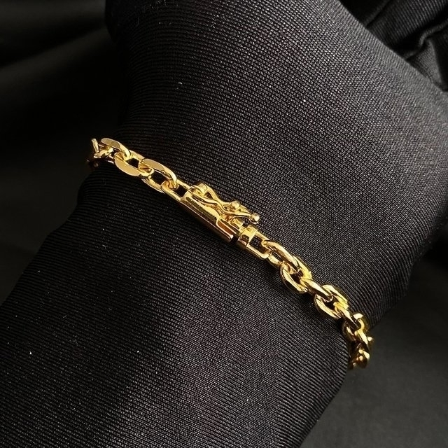 Pulseira cartie cadeado - 5 mm - 21 cm - fecho canhão