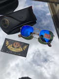 Ray-ban hexagonal azul