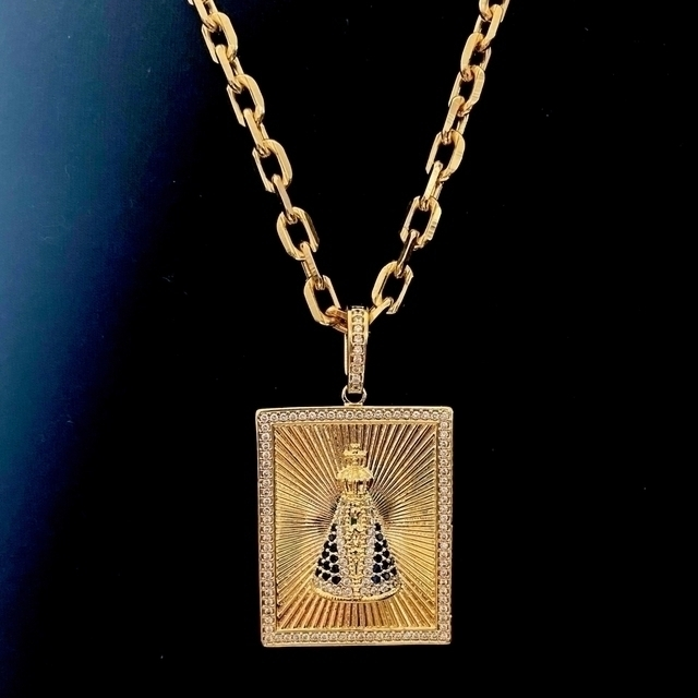 Conjunto cartie cadeado + placa de nossa senhora