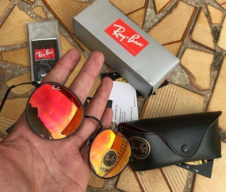 Ray-ban round vermelho