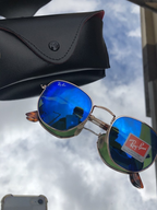 Ray-ban hexagonal azul