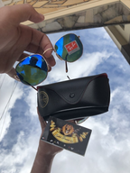 Ray-ban hexagonal azul